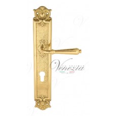 Дверная ручка Venezia на планке PL97 мод. Classic (полир. латунь) под цилиндр