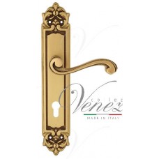 Дверная ручка Venezia на планке PL96 мод. Vivaldi (франц. золото) под цилиндр