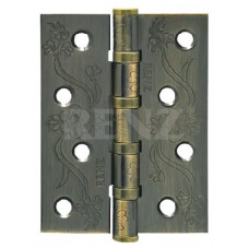 Дверная петля универ. RENZ DECOR 100мм (бронза) декоративная с узором FL 100-4BB FH AB