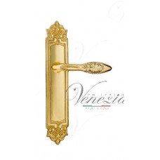 Дверная ручка Venezia на планке PL96 мод. Casanova (полир. латунь) проходная