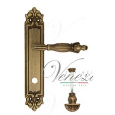 Дверная ручка Venezia на планке PL96 мод. Olimpo (мат. бронза) сантехническая, поворотник WC-4