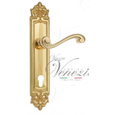 Дверная ручка Venezia на планке PL96 мод. Vivaldi (полир. латунь) под цилиндр