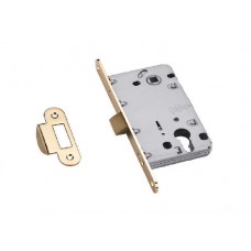 Врезной замок Archie LP 5112 CL B под цилиндр. механизм (золото) с пластиковой бесшумной защелкой