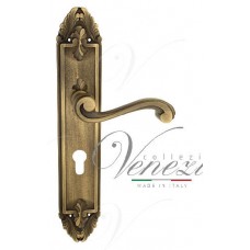 Дверная ручка Venezia на планке PL90 мод. Vivaldi (мат. бронза) под цилиндр