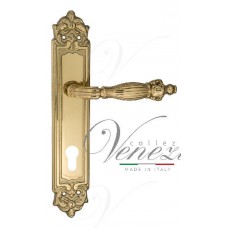 Дверная ручка Venezia на планке PL96 мод. Olimpo (полир. латунь) под цилиндр