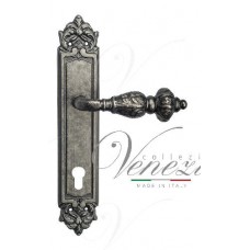 Дверная ручка Venezia на планке PL96 мод. Lucrecia (ант. серебро) под цилиндр