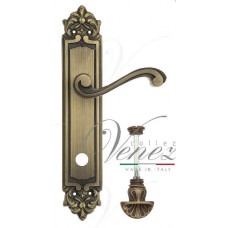 Дверная ручка Venezia на планке PL96 мод. Vivaldi (мат. бронза) сантехническая, поворотник WC-4