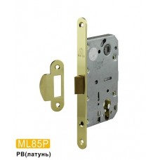 Врезной замок MSM ML85P PB под цилиндр. механизм (золото) с пластиковой бесшумной защелкой