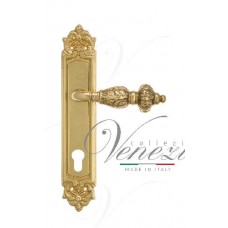 Дверная ручка Venezia на планке PL96 мод. Lucrecia (полир. латунь) под цилиндр