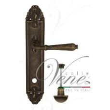 Дверная ручка Venezia на планке PL90 мод. Classic (ант. бронза) сантехническая, поворотник WC-4