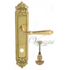 Дверная ручка Venezia на планке PL96 мод. Classic (полир. латунь) сантехническая, поворотник WC-4