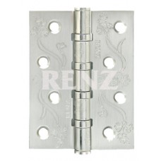 Дверная петля универ. RENZ DECOR 100мм (матовый никель) декоративная с узором FL 100-4BB FH SN
